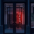 Vertical LED Open Signs for business – Super Bright - UV Printing Pattern, Remote Included - Large Size 10x24'' - Neon Open Sign for Café, Bar, Shop & Business Sign (Red)