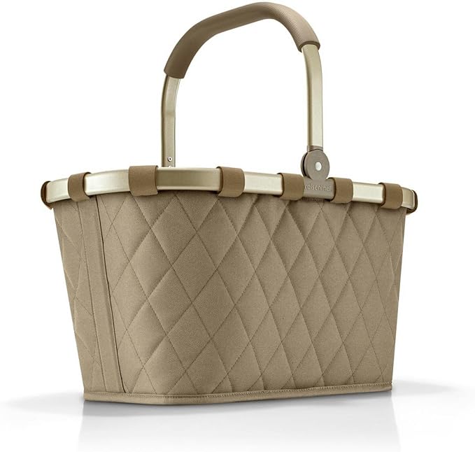 reisenthel carrybag frame rhombus olive - Sturdy shopping basket with plenty of storage space and practical inner pocket - Elegant and water-repellent design