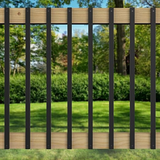 50 Pack Deck Balusters 32.25'' Rectangle Staircase Baluster, Black Metal Deck Spindle and Stairs Railing,Hollow Rectangle Deck Balusters for Deck Railing Porch