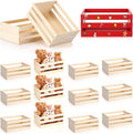 Gerrii 12 Pcs 8'' Small Wooden Crates for Crafts Unfinished Crates Centerpiece Mini Rustic Wood Basket Box for Display Storage Milk Wine Closet Home Bathroom Kitchen Office Decor