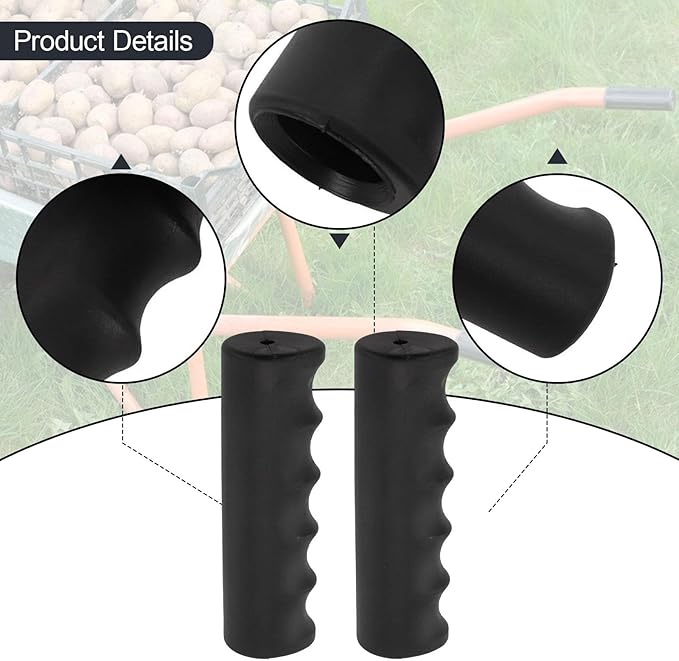 2Pcs Garden Wheelbarrow Handles Handle Grip Covers Weatherproof Anti Slip Handle Wraps for Trolley Carts Lawn Mowers Tractors