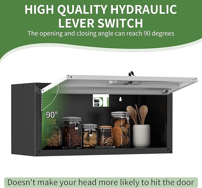 Metal Wall Cabinet with Up-flip Door,Heavy Duty Garage Wall Mounted Storage Cabinets,Tool Cabinets for Garage,Kitchen,Warehouse,Office,Assembly Required