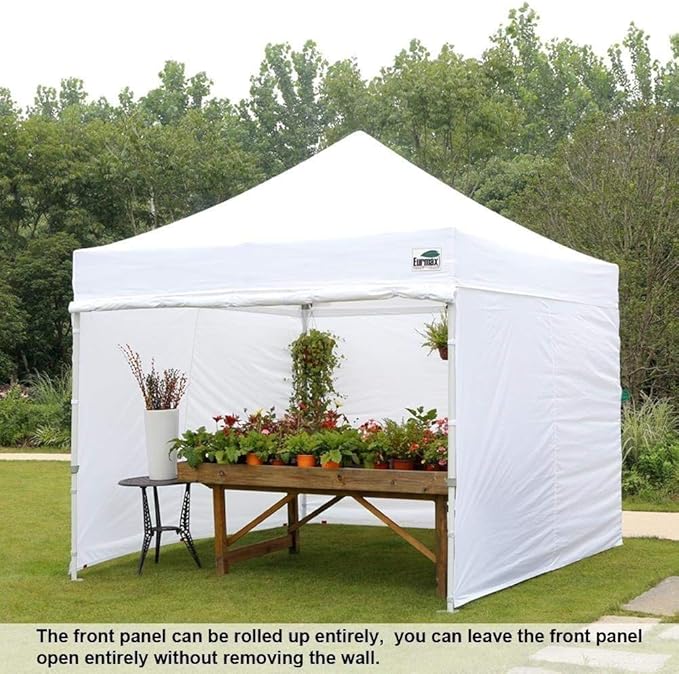Eurmax USA 10'x10' Pop-up Canopy Tent Commercial Instant Canopies with 4 Removable Zipper End Side Walls and Roller Bag, Bonus 4 SandBags(Purple)