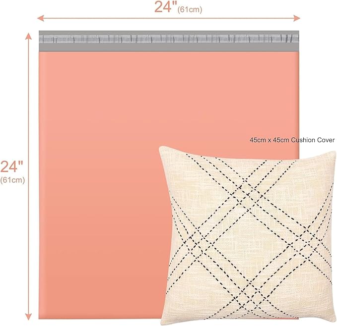 Metronic Poly Mailers 24x24 300 Pack, Self Seal Large Shipping Bags for Clothing, Waterproof Shipping Envelopes for Small Businesses, Flexible Mailers Poly Bags Plastic Bags Packages Bags Peach Pink
