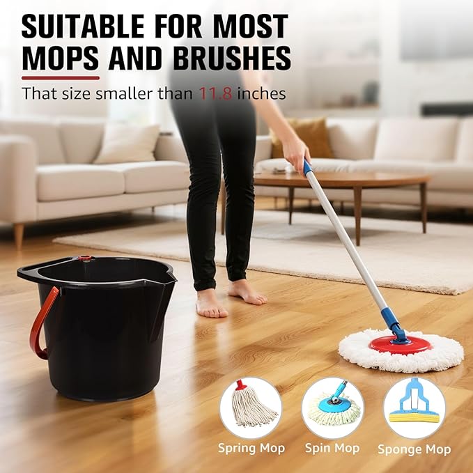Matthew Cleaning 4.2 Gallon Mop Bucket, Heavy Duty Plastic Cleaning Bucket with Built-in Pour Spout, Mop Holder and Comfort Grip Handle, House and Commercial Cleaning Supplies, 3 Pack Mixed Color