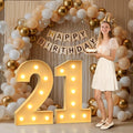 3FT Marquee Numbers 21, Large Light up Number 21 for Birthday Party Supplies, Sign, Backdrop, Happy 21st Birthday Decorations for 21 Years Old Women Men