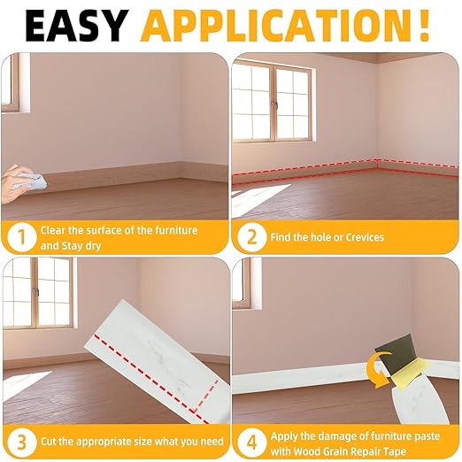 GSCIT Club Wood Grain Repair Tape, 15.7 inch X 25ft Self Adhesive Marble Grain Repair Patch for Tables, Chairs, Baseboards, Doors, Windows, Floors, Handicraft DIY.