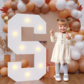 Bugame 3FT Marquee Letters, Large Light Up Letters for Birthday Wedding Backdrop Warm Light Marquee Letters 3 Feet Tall for Baby Shower Party Proposal Decoration Decor, Letter S
