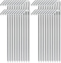Metal Tent Stakes Heavy Duty 9 Inch, 40 Pack Anti-Rust Galvanized Steel Ground Anchors Camping Tarp Stakes for Inflatables Outdoor Decorations