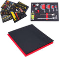 5S TOOL BOX SHADOW FOAM ORGANIZERS (2 COLOR) CUSTOM SIZE (18" x 36", Black Top/Red Bottom)