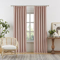 Cute Dusty Pink Blackout Linen Curtains 95 Inches Long - Rose Blush Pinch Pleat Track Curtains Blackout with Hooks Viral Pleat Drapes for Girls Bedroom Nursery,50 by 95 Inch, 2 Panels, Back Tab