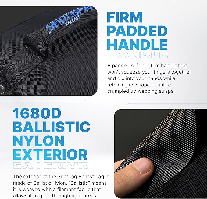 Bag for Wake Surfing, or Wakeboarding, Boat Weight Bags for Boosting Wake, Prefilled With Fine Recycled Steel Shot, Easy to Handle – 5 Year Warranty (Sizes 25lb or 50) (Grommet, 25 LB)