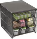 Safco Onyx Hospitality Organizer, 3 Drawers, For Snacks, Coffee Pods, Sugar Sweetener, Stirrer, Napkins and More, Steel Mesh, Black
