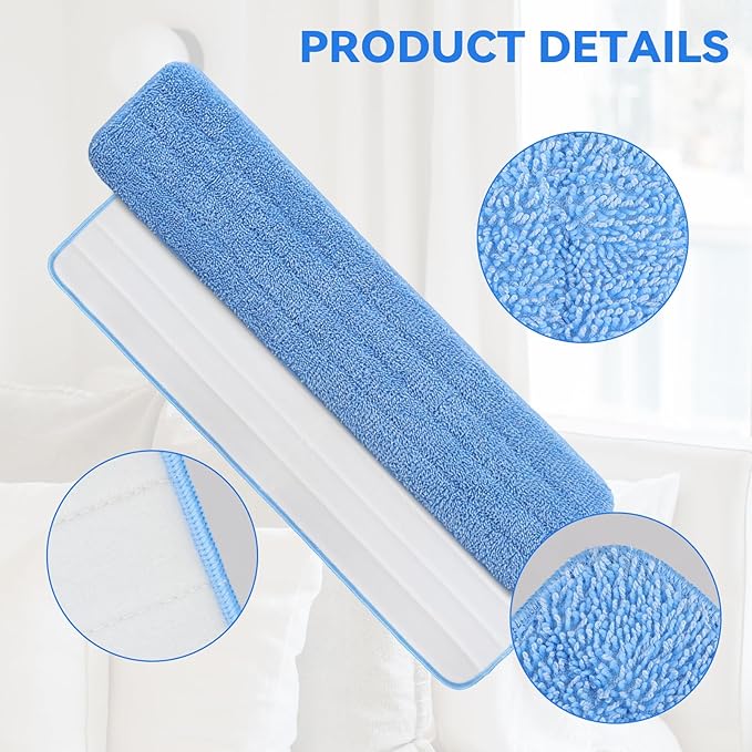 36" Microfiber Pad for Rubbermaid Commercial 36 Inch Mop Head - 6 Pack Replacement Wet & Dry Commercial Reusable Cleaning Mop Refills Fit for Any Microfiber Flat Mop System 36"