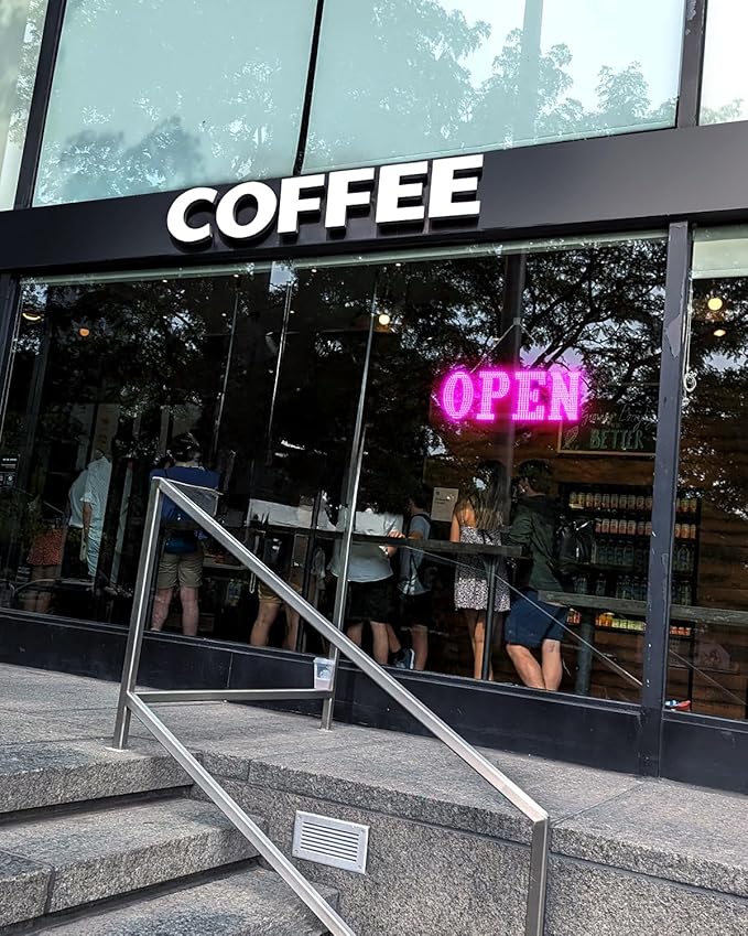 40"x14" Large LED Open Sign with Bluetooth Remote Control Super Bright Dimmable Business Open Sign for Storefront Window Bar Salon Cafes Retail Shops Pink