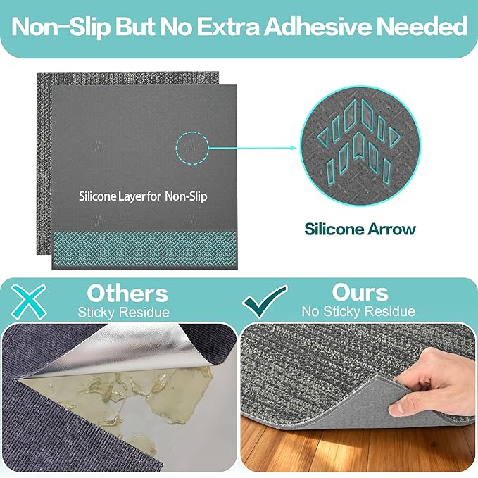 jxgzyy Commercial Carpet Tiles, 20×20 Inch, 0.31'' Padded Carpet Squares for Dorm, Non-Adhesive Carpet Flooring with Textured Silicone Back, Easy DIY, Renter-Friendly, 4 Pcs/10.8 Sqft
