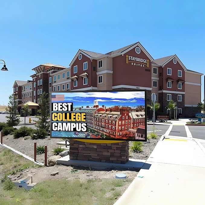P5 Programmable Outdoor LED Business Sign 65"x34" P5 IP65 Waterproof, WiFi USB Control for Scrolling Text Image Video Advertising Display