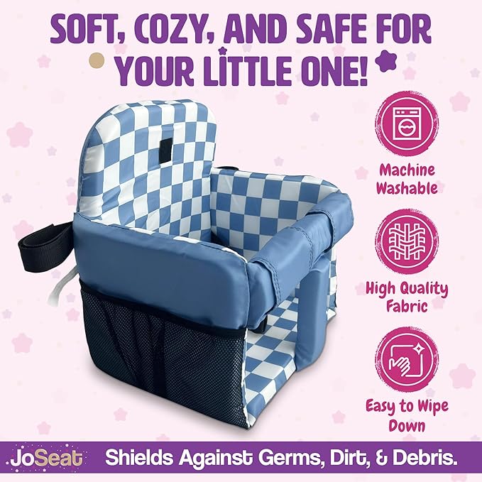 Shopping Cart Cover for Baby, High Chair Cover, Grocery Cart Cover, Cart Seat Cover for Baby, Shopping Cart Seat, Shopping Cart Cover for Baby Girl, Shopping Cart Cover for Baby Boy (Blue Checkered)
