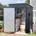 3x5 FT Outdoor Metal Storage Shed with Floor Frame, Single Door, 1 Clear Window, Tool Shed for Garden, Patio, Backyard