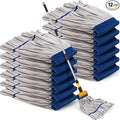 Hushee 12 Pack Large Microfiber Tube Mop Heads 18 oz Heavy Duty Commercial Industrial Wet Mop Head Refill Reusable Machine Washable Looped End Mopheads for Hardwood, Tile, Laminate Floors (Grey)