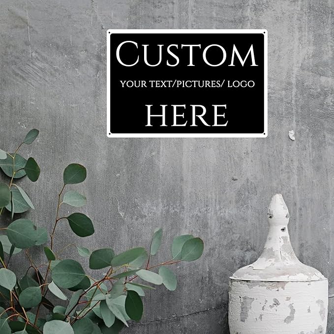 Aluminum Weatherproof Metal Sign, Customize for Office, Business, Workplace, Home, Delivery Signs (18 * 14 Inch, Black, Modern Style)