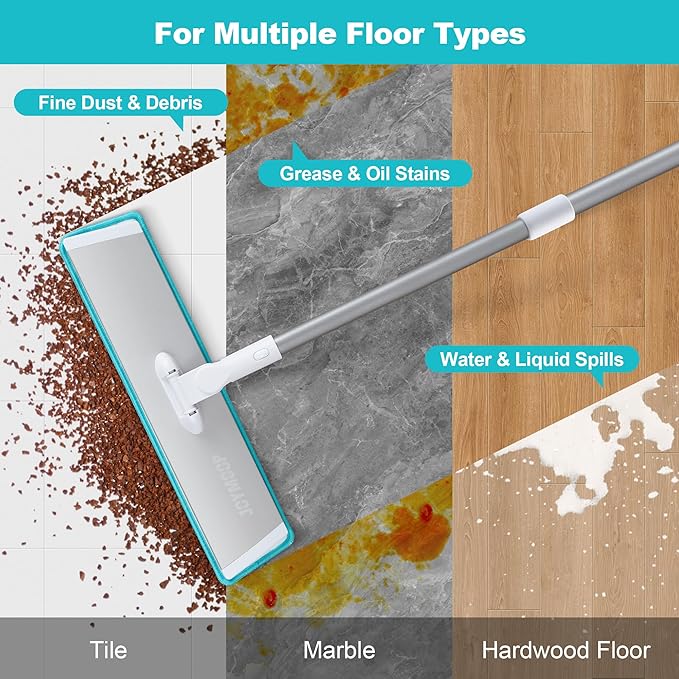 JOYMOOP 36 Inch Commercial Dust Mop for Hardwood Floors, Heavy Duty Industrial Wet Dry Mops with Telescopic Handle, Includes 3 Microfiber Mop Pads