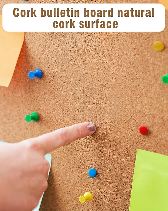 Mifuro 26"x20" Enclosed Bulletin Board, Lockable Weather-Resistant Aluminum Cork Noticeboard for School & Office, Silver Frame w/Cork