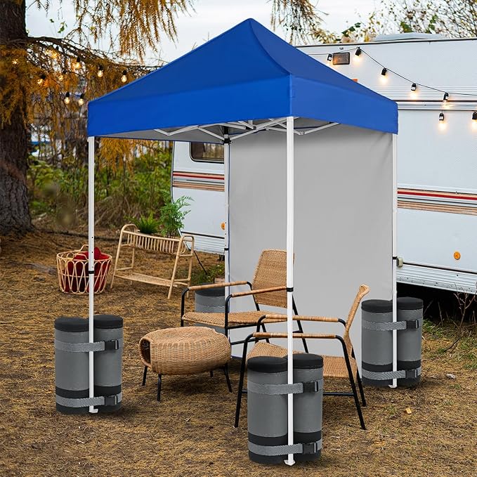 COOS BAY Canopy Weights Set of 4, 180 lbs, Sand Bags for Weight, Sandbag Weights for Canopy Tent Legs, 600D Heavy Duty Gazebo Weights, Sand NOT Included, Gray