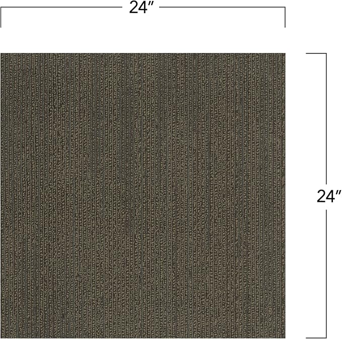 Mohawk Elite 24" x 24" Berber (Loop pile), 0.1" Pile Height, Carpet Tile, Nylon Fiber, Raven Color, (24 Tiles), (96 sqft/carton)