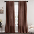 Rustic Brown Linen Curtains 90 Inch Long 2 Panels Set for Bedroom Living Room Linen Textured Window Drapes Semi Sheer Light Filtering Rod Pocket Back Tab Cotton Textured Farmhouse Curtain 52x90