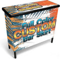 PartyLife New & Improved Portable Bar Table w/Folding Legs, 2 Bar Skirts, Heavy-Duty Storage Shelf & Carrying Case - Custom
