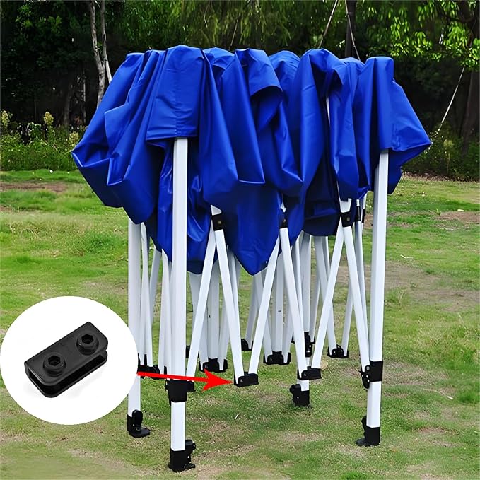 (4 Sets) 2-Way Pop-up Event Shelters Gazebo Replacement Connector,with 8 Stainless Steel Screws,Canopy Tent Replacement Parts Black Rectangular Bracket Truss Connector Canopy Replacement Parts