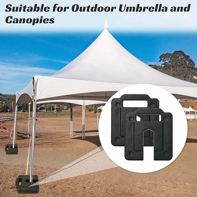 2 Pack Steel Base Weights for Backdrop Stand, 11Lbs Heavy Duty Steel Base Weights Plate, Canopy Weight Plates for Pop Up Canopy Tents and Outdoor Wedding Decor Umbrella