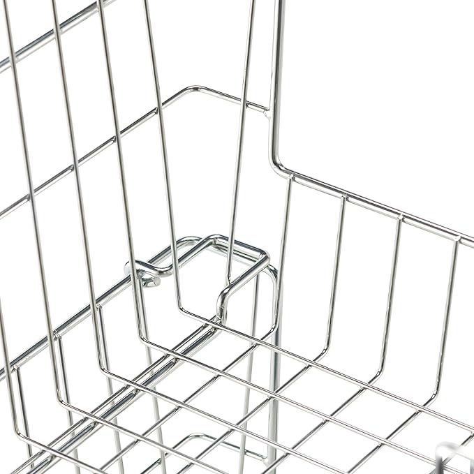 TRINITY 2-Pack Stackable Metal Wire Storage Baskets With Handles, EcoStorage Chrome, 14 Inches