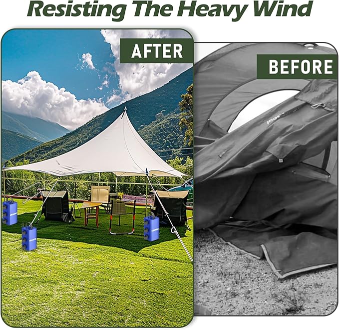 Canopy Weights, 88 LBS Heavy Duty Set of 4 Tent Water Leg Bags for Outdoor Gazebos, Umbrellas, Pergolas, Sunshades & Patio Furniture (Blue 10L x 4)