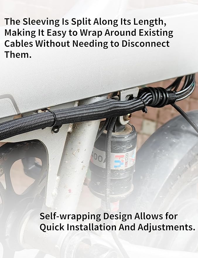 Cable Management Split Wire Loom Sleeve - Cord Hider & Protector for Desk, Pet Chew Proof, Wire Cover Organizer, Flexible Tube for Wires and Cables (1/2 Inch 50FT, Black)