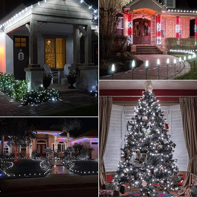 100 Feet C9 Christmas String Lights, Waterproof Commercia Led Outdoor Christmas Lights with 100 Strawberry C9 Bulbs, Extendable UL Certified for Party Holiday Wedding Indoor Outdoor Xmas Decor