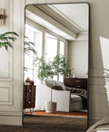 HARRITPURE 80"x40" Oversized Full Length Mirror - Rectangular Black Aluminum Frame Floor Mirror with Stand for Bedroom, Living Room, Cloakroom, Full Body Reflection