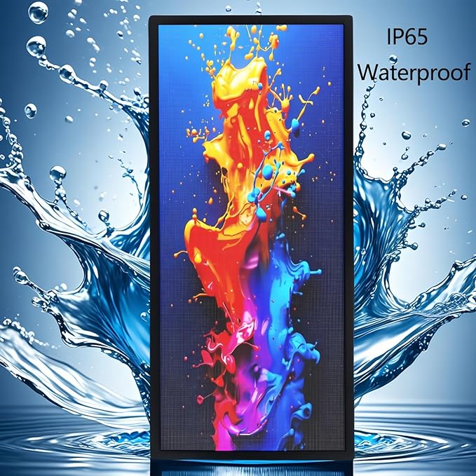P3 Full Color LED Scrolling Programmable Sign Brightness Adjustable, IP65 Outdoor Digital Message Board, WiFi + USB Control Led Message Signs for Restaurant to Display Text/Images/Video 40''x17''