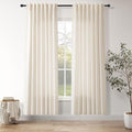 Nanspring Natural Linen Curtains 80 Inch Length for Living Room Country Light Filtering Semi Sheer Curtains Farmhouse Decor Curtain for Bedroom Back Tab and Rod Pocket 52x80, 2 Panels