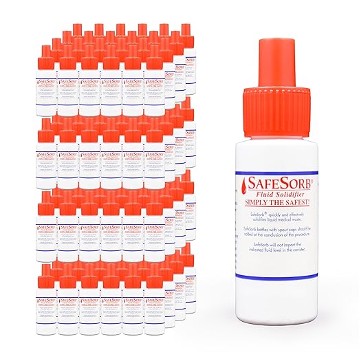 DiSorb Spill Absorbent Powder - Clean Up Bodily Fluids, Blood, Vomit, Urine, Diarrhea - Fluid Solidifier for Daycares, Buses, Schools, Hospitals, Restaurants - 500cc - 96 Bottles Per Case