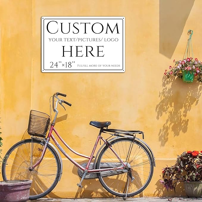 Custom Sign, personalized metal sign，Aluminum Weatherproof Metal Sign Large Sizes, Reflective,Customize for Office, Business, Workplace, office, Home, Delivery Signs(24 * 18 Inch)
