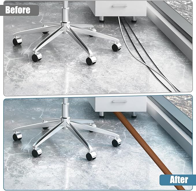 Floor Cord Covers for Wires 3.3FT Cable Hider Wire Cover Self Adhesive Cord Hider Floor for Offices, Homes, Workshops, Warehouses Cable Cavity 0.39" W x 0.27" H