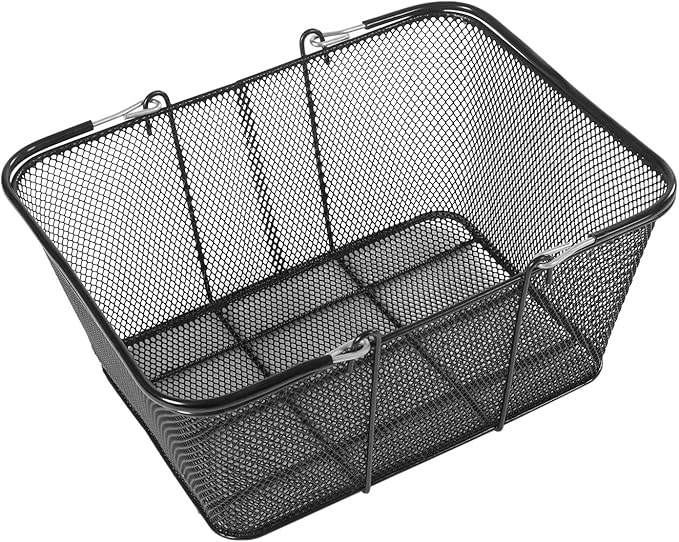 12PCS Iron Shopping Basket with Handles, 5 Gallon Retail Shop Baskets Stackable Grocery Store Basket, Hand Shopping Baskets for Retail Stores Supermarkets, Grocery Store