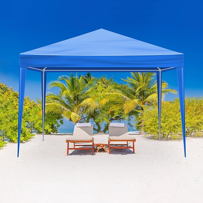 10x10 FT Party Tent, Outdoor Wedding Tents for Parties, Canopy Event Tent with 4 Removable Sidewalls, Waterproof Gazebo Shelter for Birthday Parties, Weddings, BBQs & Events (10X10FT-4Sides Blue)