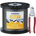 1/8 T316 Black Stainless Steel Cable – 350FT Wire Rope for Cable Railing Kit and Hardware – Premium Marine-Grade, Flexible, Corrosion-Resistant for Railing, DIY, and Outdoor Use