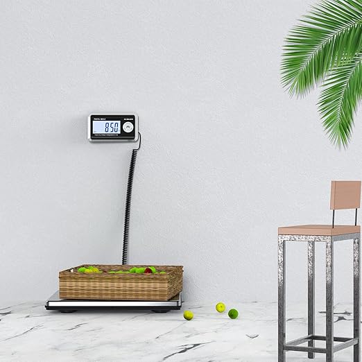 Shipping Scales 440lbs x 1.76oz Stainless Steel Large Platform,Small Business,Superlight High Accurate Postal Scales for Shipping Packages,Post Offices,Luggage Scale Battery and Adapter