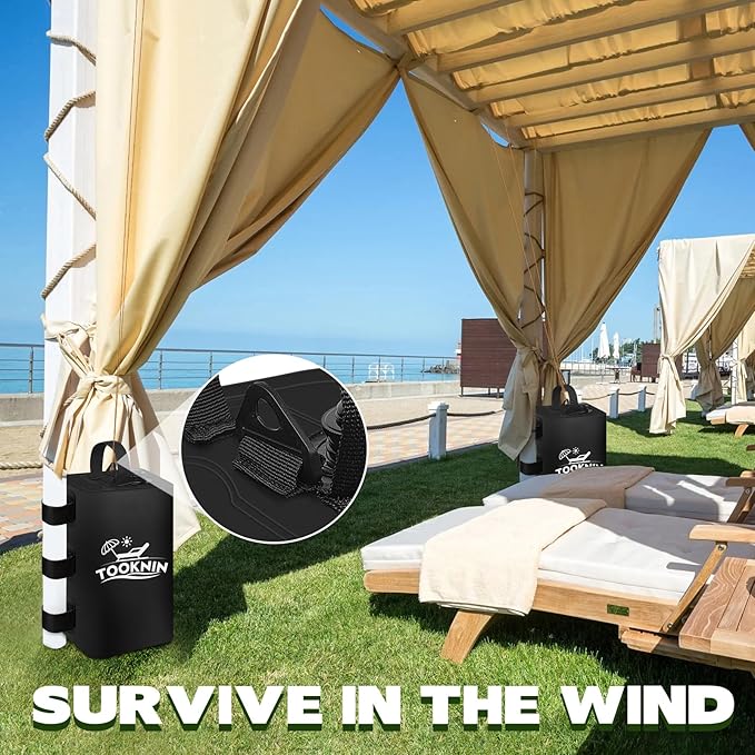 Canopy Tent Weight,88 LBS Canopy Weights Water Bags, Gazebo Weights Heavy Duty Leg Weights for Pop Up Canopies Outdoor Shelter Umbrella Pool Ladder,Set of 4, Black
