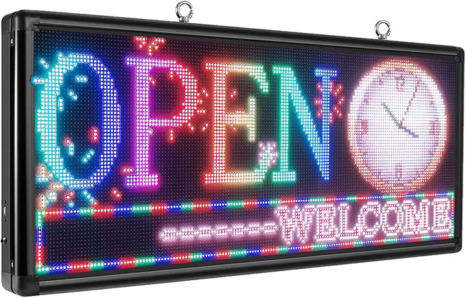 P6 Outdoor LED Sign 40" x 18" Programmable LED Scrolling Message Board with High Resolution Support Texts, Images& Video with Waterproof IP45