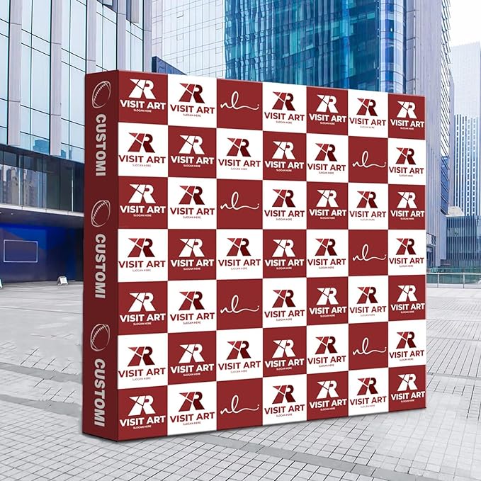 Portable Pop Up Display Stand 7.5 x 7.5 FT Aluminium Frame Trade Show Display Large Tension Fabric Display Stand Tradeshow Booth Display for Business, Shopping Malls, Campuses, Weddings, Corporate